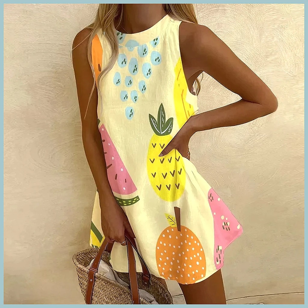 Women's Pineapple Print Sleeve - Dresses recension och pris