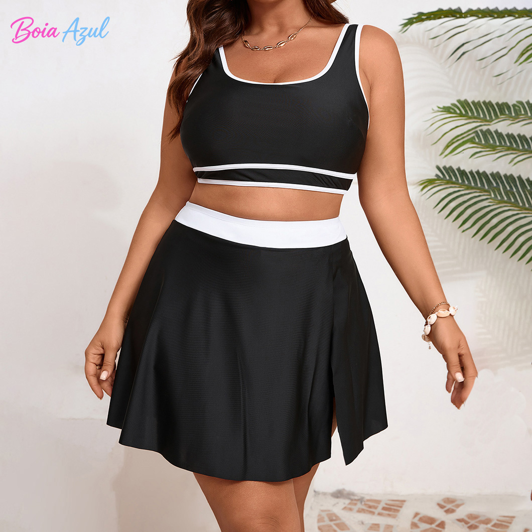 Plus size black and white cont - Dresses recension och pris