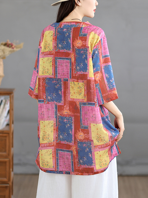 Casual Linen Print Top Vintage - Casual Loose Linen Shirt Dress recension och pris