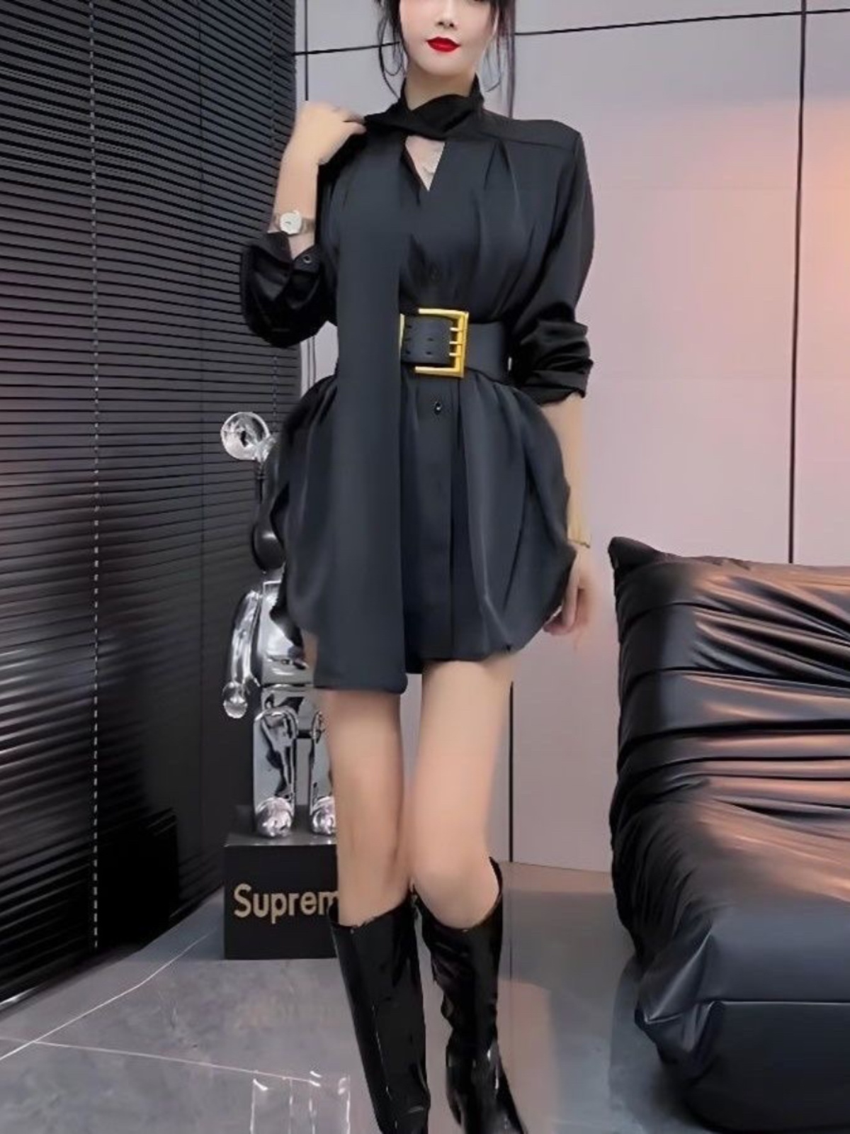 White Silk Shirt Dress Women's - Korean Style A Line Shirt Dress recension och pris