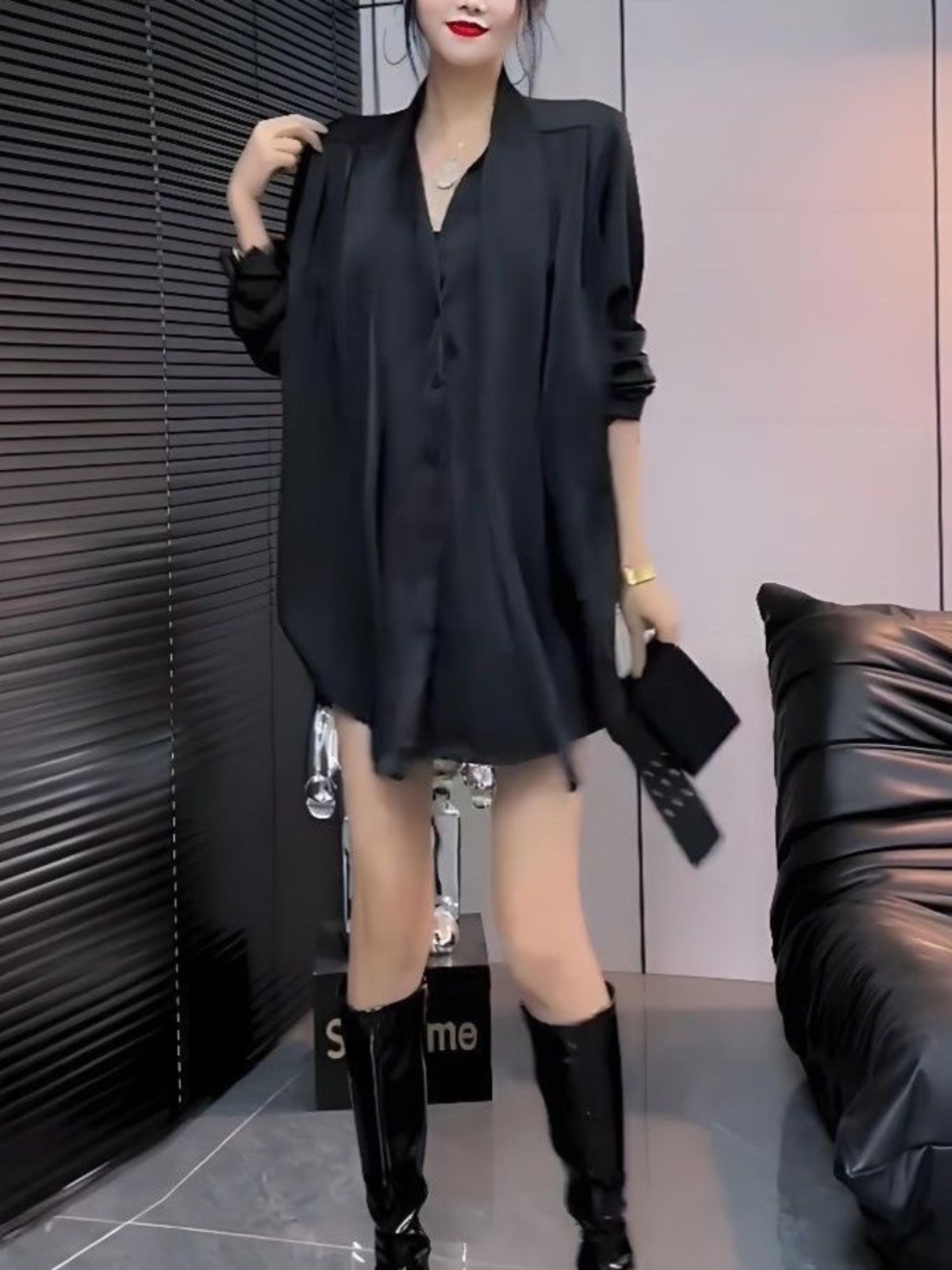 White Silk Shirt Dress Women's - Korean Style A Line Shirt Dress recension och pris