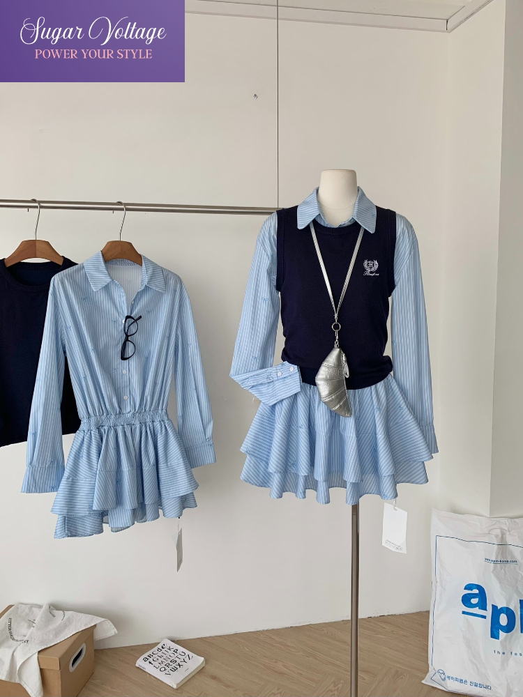 Spring Autumn Korean Fashion C - Korean Style A Line Shirt Dress recension och pris