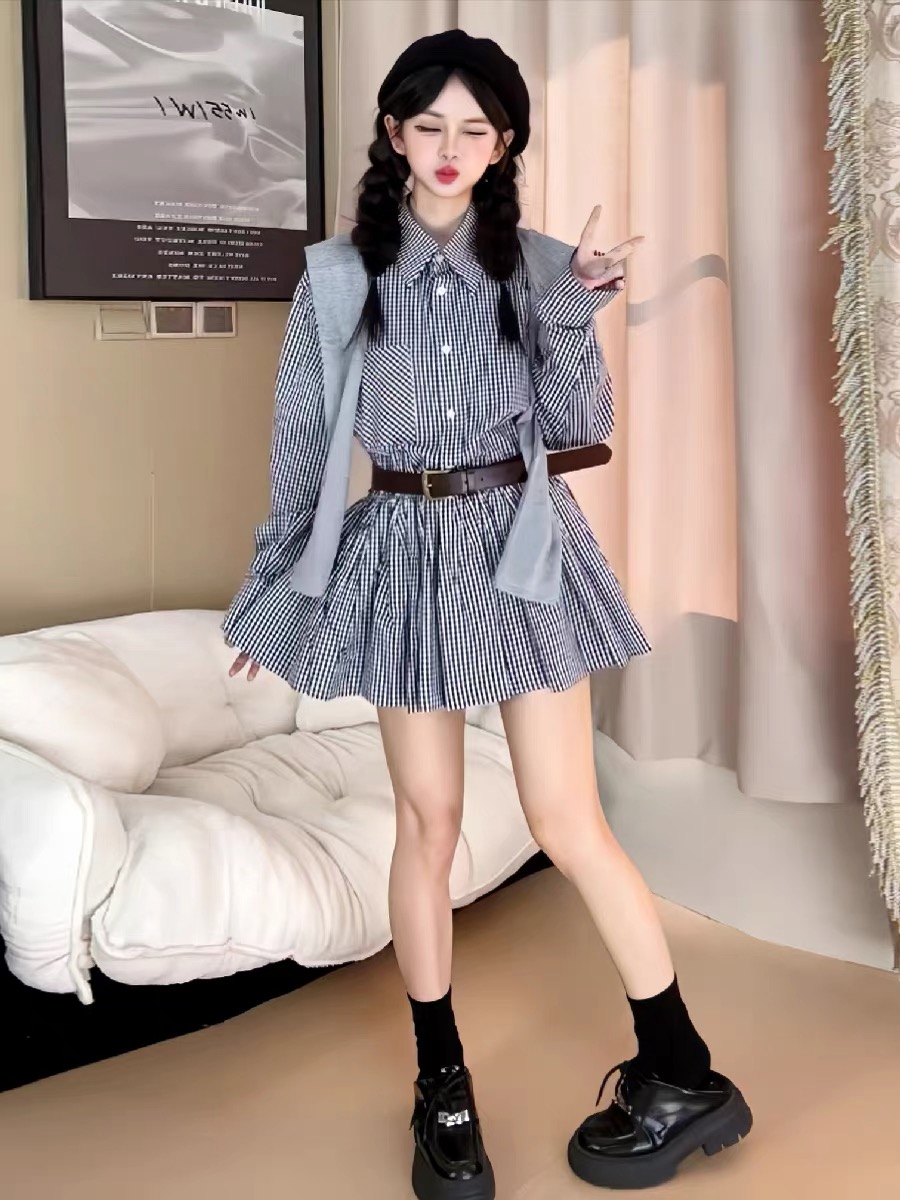 Early Autumn Korean Style Shir - Korean Style A Line Shirt Dress recension och pris