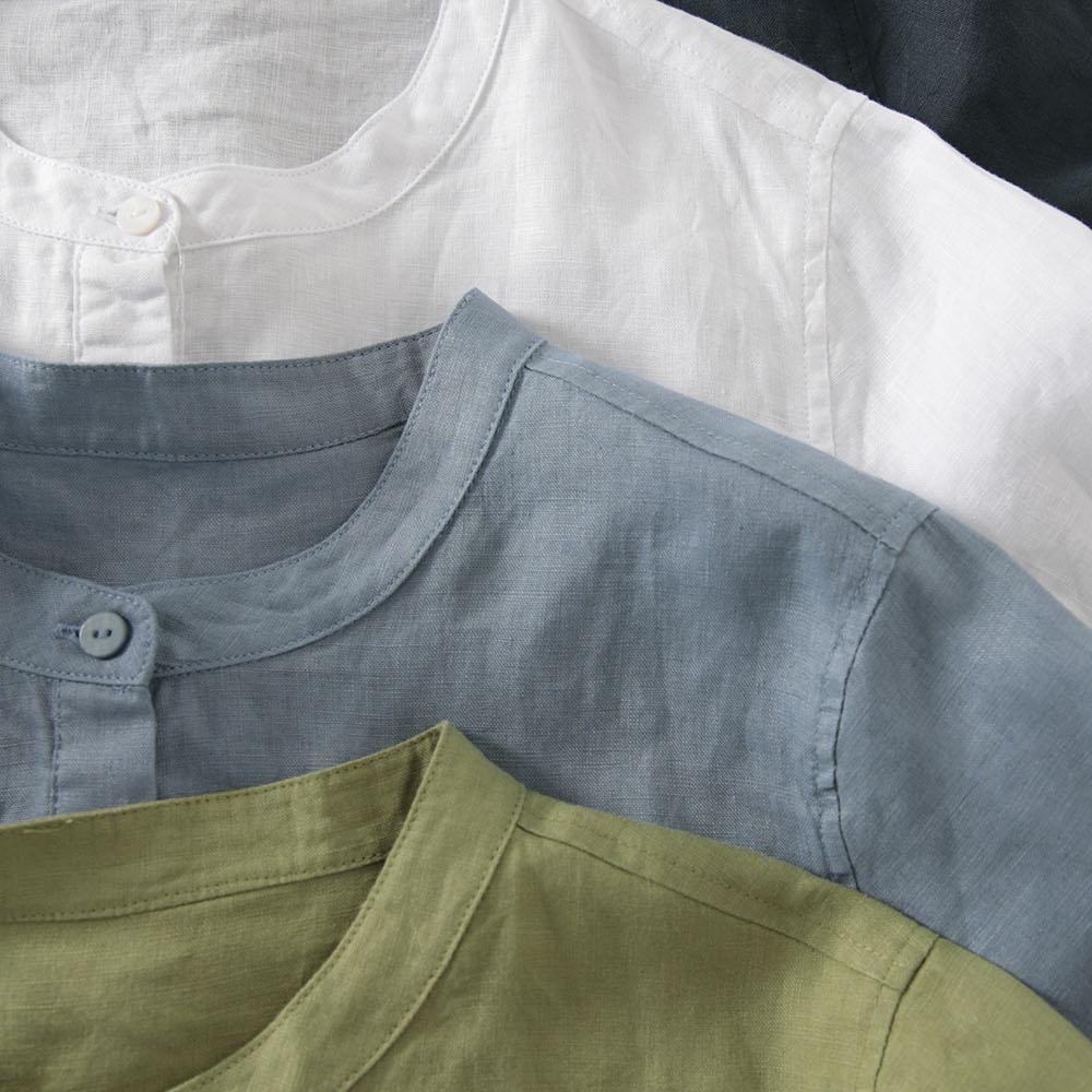 Outlet Japanese Style Linen Sh - Casual Loose Linen Shirt Dress recension och pris