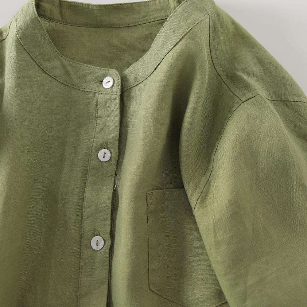 Outlet Japanese Style Linen Sh - Casual Loose Linen Shirt Dress recension och pris