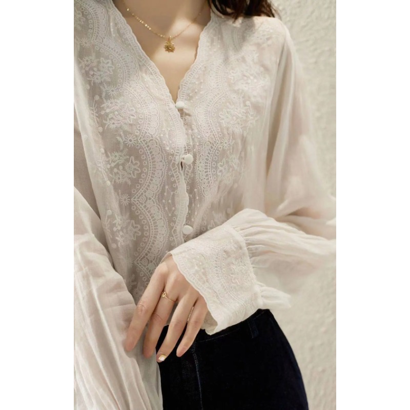 GELITAYIN V-Neck Long Sleeve L - Casual Loose Linen Shirt Dress recension och pris