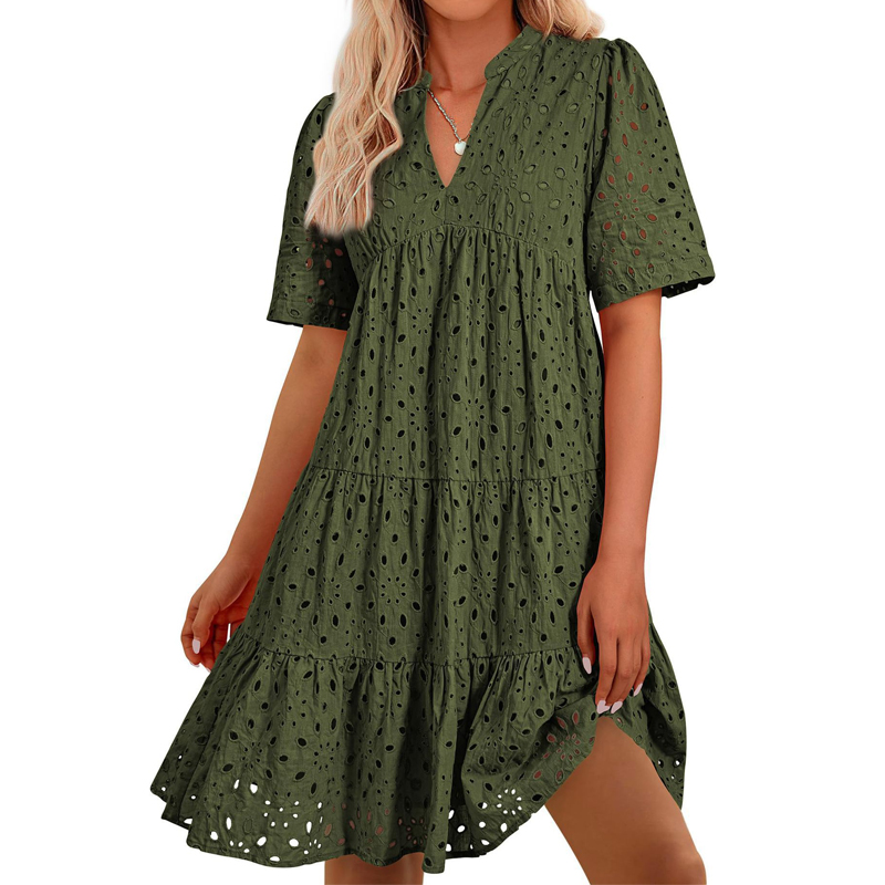 Women's Bohemian Summer V-Neck - French Vintage Floral Midi Dress recension och pris