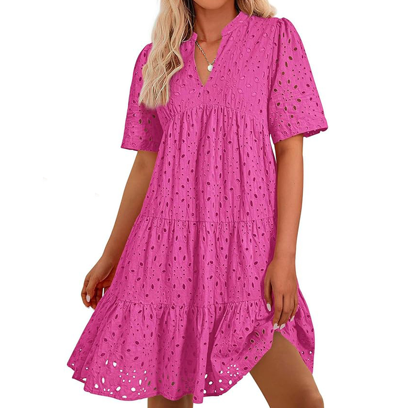 Women's Bohemian Summer V-Neck - French Vintage Floral Midi Dress recension och pris