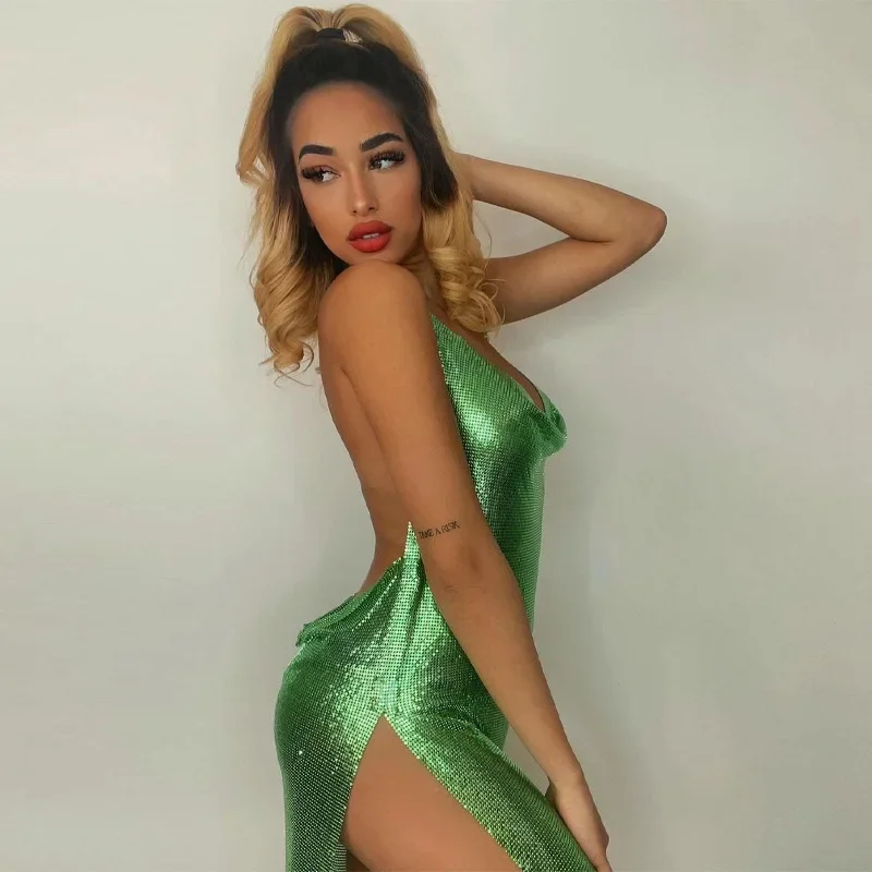 Gilding Mini Club Party Dress  - Y2K Backless Halter Mini Dress recension och pris