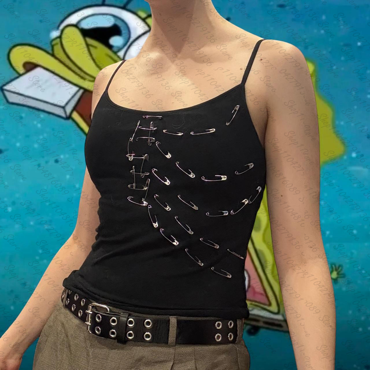 Vintage Punk Gothic Camisole T - Y2K Graphic Baby Tee Crop recension och pris