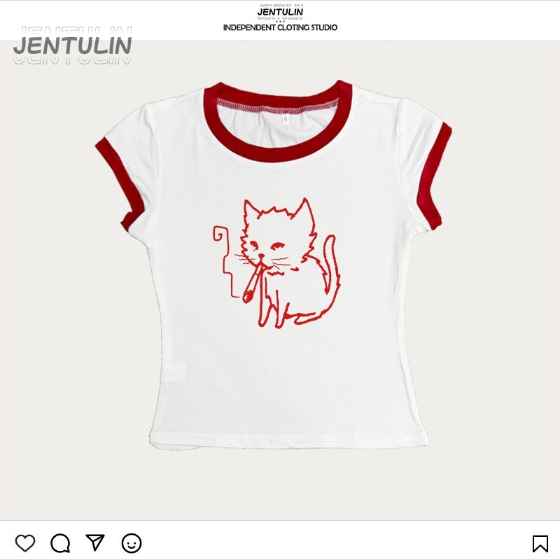 Korea Style Y2k 90s Crop Top H - Y2K Graphic Baby Tee Crop recension och pris