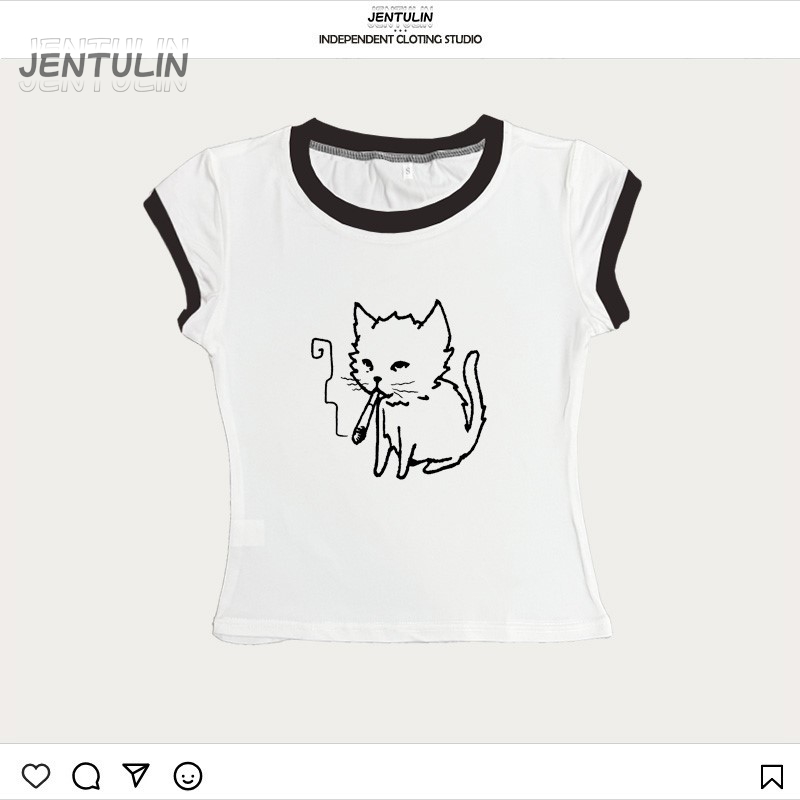 Korea Style Y2k 90s Crop Top H - Y2K Graphic Baby Tee Crop recension och pris