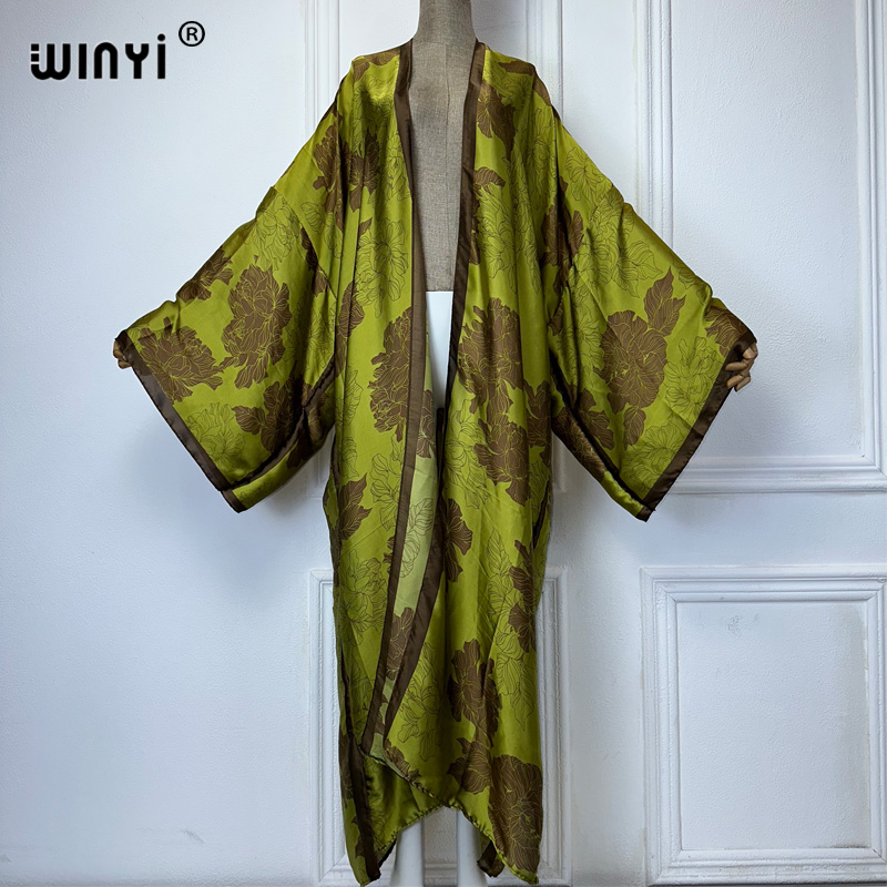 WINYI Africa boho print Kimono - Boho Summer Beach Maxi Dress recension och pris