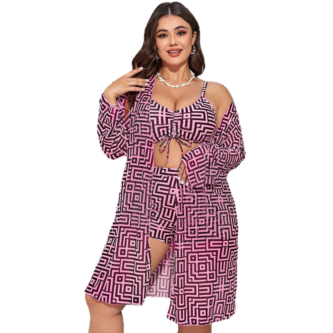 Plus Size 3‑Piece Geometric Pr - Tops recension och pris