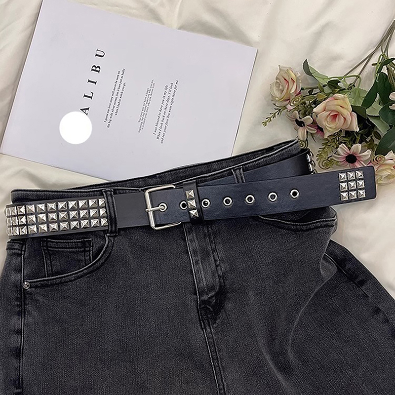 Trendy Square Bead Rivet Belt  - Jeans recension och pris