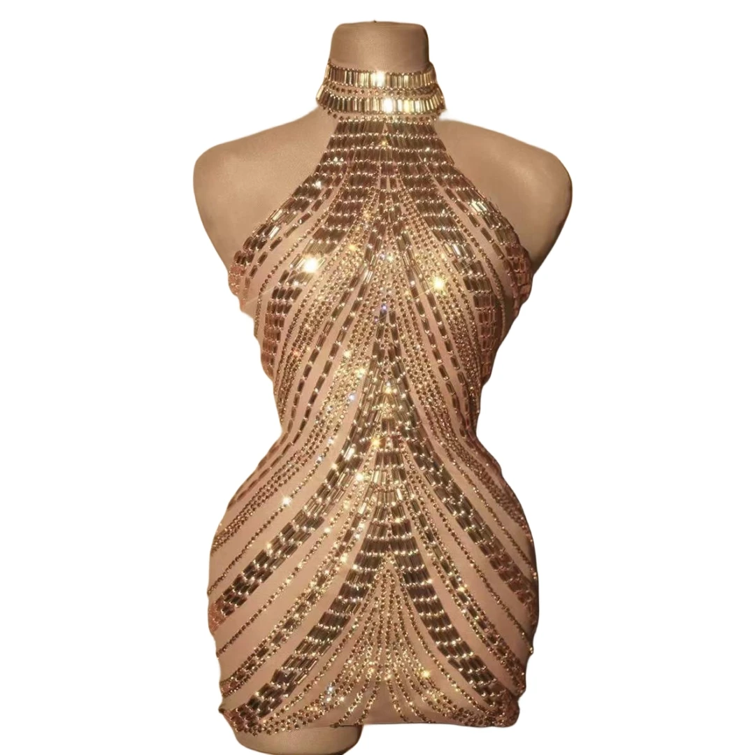 Sparkly Dress Women Stretch Rh - Sparkly Rhinestone Club Party Dress recension och pris
