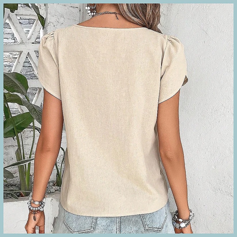 2024 Summer Vintage Solid Colo - Blouses recension och pris