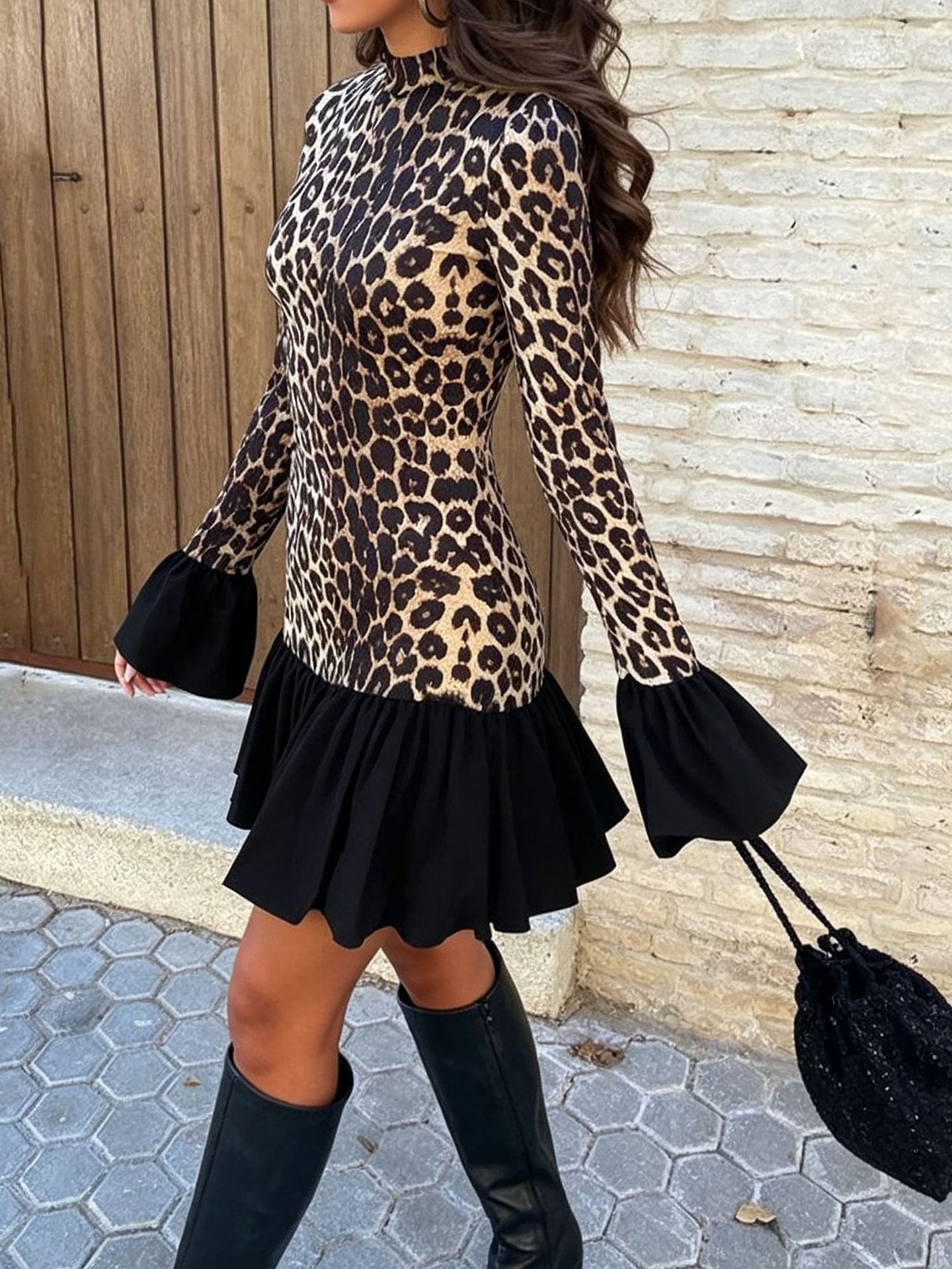 Women's round-neck leopard pri - Dresses recension och pris