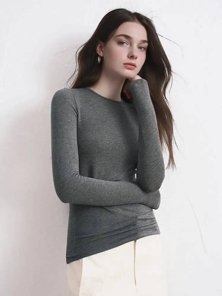 Women Cashmere Blend Long Slee - Blouses recension och pris