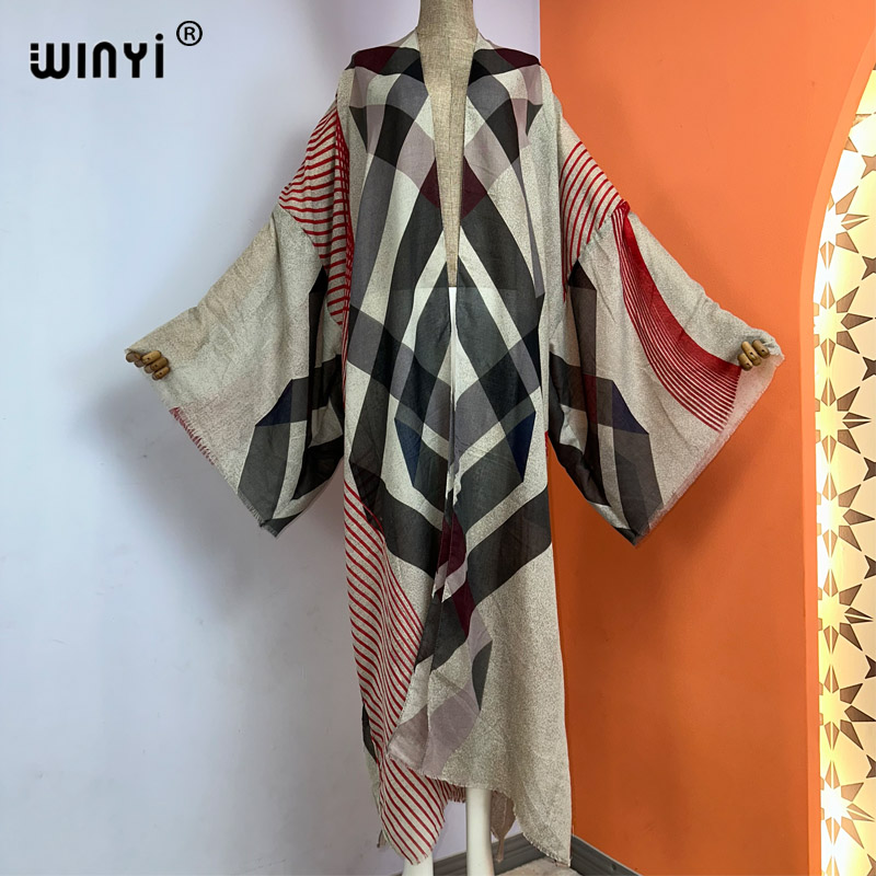 WINYI kimono summer boho print - Boho Summer Beach Maxi Dress recension och pris